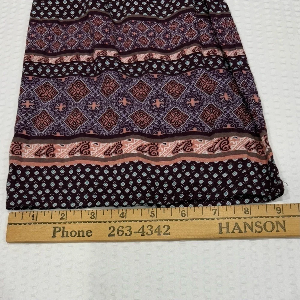 Charlotte Russe Smocked Boho Gypsy Womens Crop Top Bell Sleeves Purples sz Small